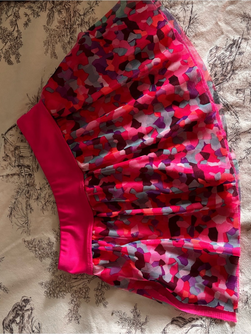 adidas girls Pink Multi-Pattern Skater Skort